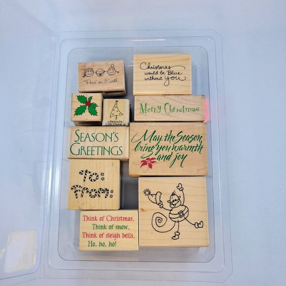 Christmas Crafts Lot Hero Arts Border Stamps Wood Snowflake Dies Merry Wishes - Picture 15 of 16